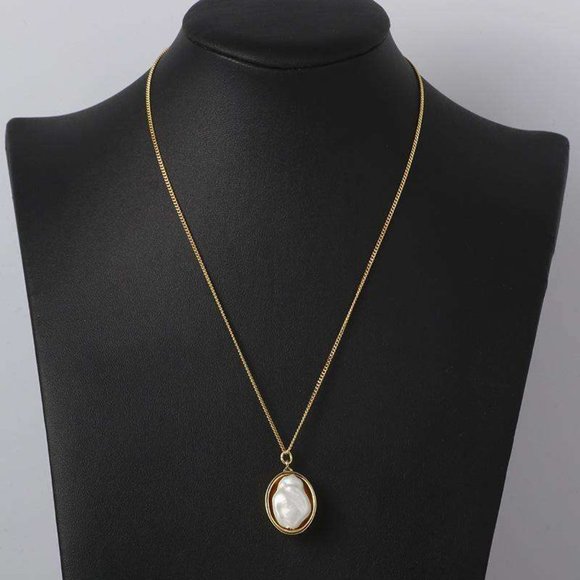 Celine Gold Signature Engraved Pendant Necklace - Picture 6 of 10